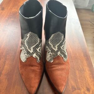 Nine West Leather Western Booties - 9.5M - EUC